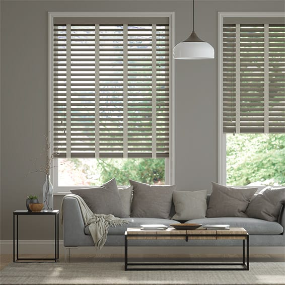 Ash Grey and Armour Grey Wooden Blind