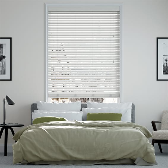 Innovations Chic White Faux Wood Blind - 38mm Slat