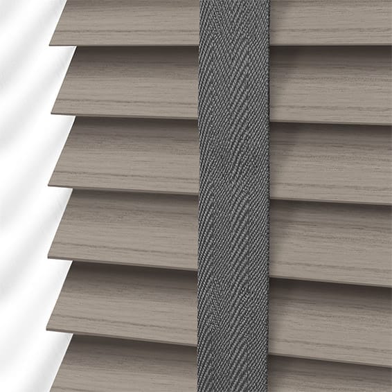 Made to Measure Faux LIGHT GREY Wood Effect Venetian Blind Slats with Tapes 50mm 