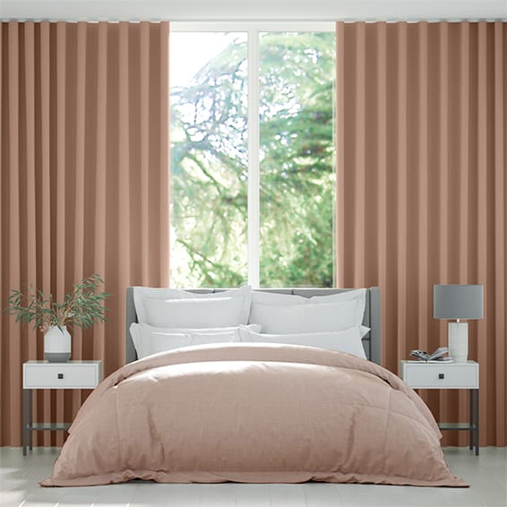 Wave Alberta Linen Barely Rose  Curtains