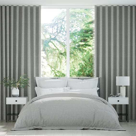 Wave Alberta Linen Neutral Grey Curtains