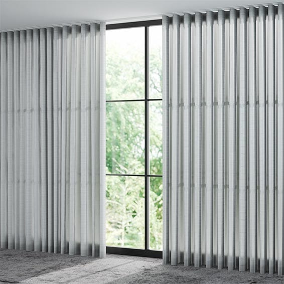 Wave Cotton Voile Grey Curtains