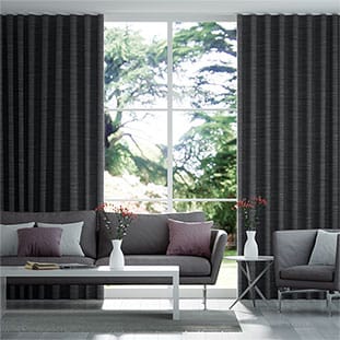Wave Faux Silk Luxe Darkest Grey Wave Curtains thumbnail image
