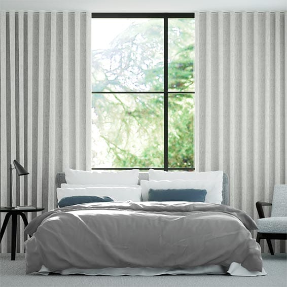 Wave Oscuro Linen Soft Grey Curtains, Grey Curtains For Bedroom