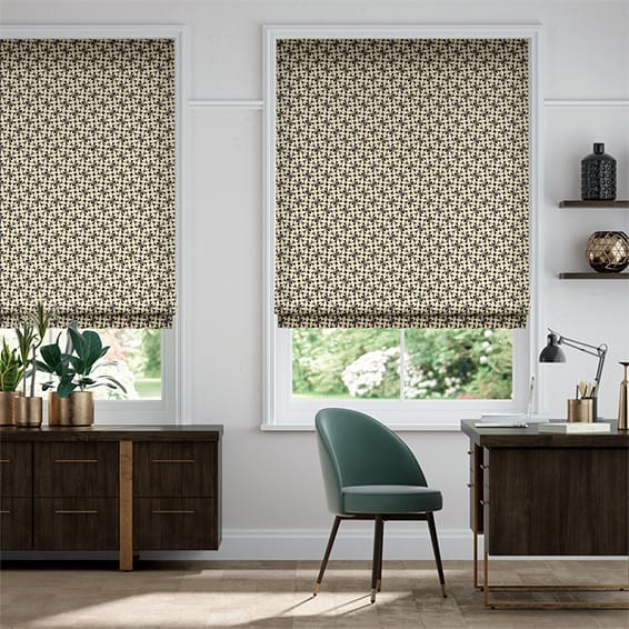 Woven Acorn Cup Charcoal Roman Blind